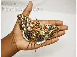 1 Piece Butterfly Beaded Patches Appliques Costumes Embellishments Indian Handmade Sewing Decorative Wedding Dress DIY Crafting Supplies