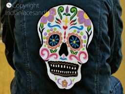 Handcrafted Beaded Embroidered Skull Sew Denim Jackets Shirts Patches Backpack Patch DIY Decorative Crafting Home Decor Embroidery Beaded Bridal Appliques Headband Appliques
