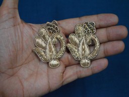 5 Indian Decorative Golden Appliques Patches Embroidery Rhinestone Appliques Beaded Bridal Headband Appliques Handcrafted Applique Crafting