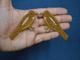 2 Pair Beaded Patches Handmade Appliques Decorative Patches Indian Dresses Patches Golden Christmas Appliques Sewing Crafting Supply Decor