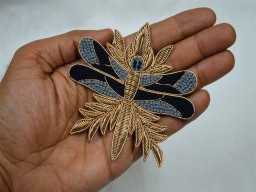 4Pieces Indian Dresses Patches Decorative Appliques Golden Christmas Appliques Handmade Patches Sewing Crafting Supply Decor Thread Patches