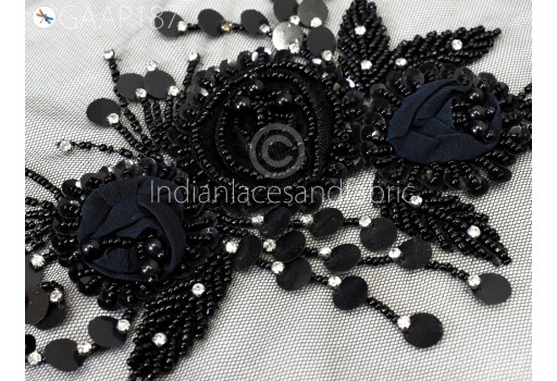 1 Piece Beaded Applique Patches Handmade Embroidered Floral Applique Indian Wedding Women Dress Sewing DIY Crafting Supply Home Wall Décor