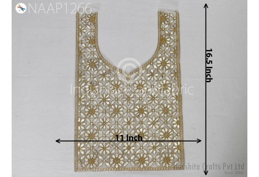 1 Pc Gota Patti Gold Neck Patches for Wedding Dress Neckline Patch Handmade Indian Clothing Accessories Crafting Collar Costumes Applique