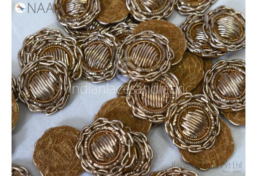 50 Handmade Zardozi Patches Small Zardosi Appliques Wedding Dresses Indian Sewing Handcrafted Crafting Home Decor Embellishment Appliques