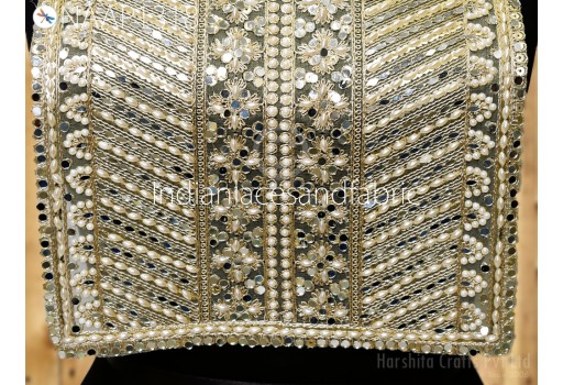1Pc Neck Patches Sequin Gold for Wedding Dress Neckline Patch Handmade Indian Clothing Accessories Crafting Collar Applique Costumes
