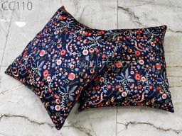Floral Navy Blue Embroidered Cushion Cover Decorative Home Decor Pillow Cover Handmade Embroidery Throw Pillow House Warming Bridal Shower Wedding Gift