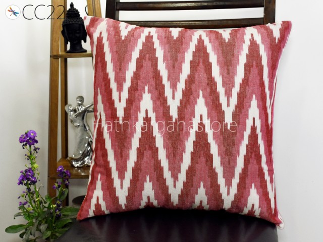 Multicolor Decorative Cotton Throw Pillow Double Side Cover House Warming Bridal Shower Wedding Gift Home Decor Customized Handwoven Ikat Cushion Cover