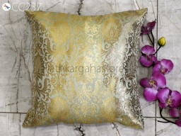 Pista Brocade Silk Pillow Cover Handmade Lumbar Pillowcase Sham Decorative Cushion cover Home Decor House Warming Bridal Shower Wedding Gift