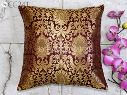Brocade Silk Throw Pillow Cover Handmade Lumbar Pillowcases Sham Decorative Car Cushion Home Decor House Warming Bridal Shower Wedding Gift