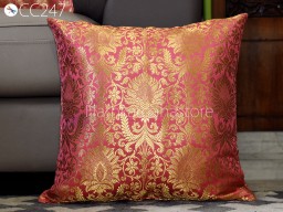 Coral Brocade Silk Pillow Cover Handmade Lumbar Pillowcase Sham Decorative Cushion cover Home Decor House Warming Bridal Shower Wedding Gift