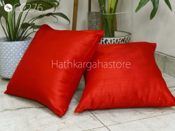 Raw Silk Cushion Cover Square Handmade Throw Pillow Bridal Shower Gift Decorative Home Decor Silk Pillowcase House Warming 