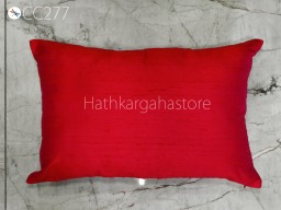 Raspberry Red Dupioni Raw Silk Cushion Cover Handmade Throw Pillow Decorative Home Decor Silk Pillowcase House Warming Bridal Wedding Gift