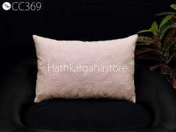Embroidered Lumbar Throw Pillow Cotton Rectangle Decorative Home Decor Sham Pillowcase Embroidery Cushions Housewarming Bridal Shower Gift.
