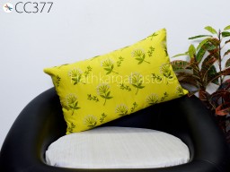 Yellow Embroidered Throw Pillow Euro Sham Rectangle Decorative Home Decor Cotton Pillowcase Cushion Cover Housewarming Bridal Shower Gift.