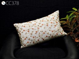 Embroidered Lumbar Throw Pillow Rectangle Decorative Home Decor Sham Pillow Cover Embroidery Cushion Cover Housewarming Bridal Shower Gift. 