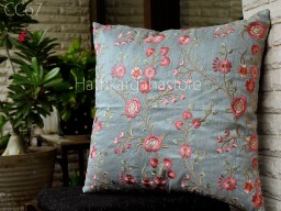Indian Embroidered Cushion Cover Customized Handmade Embroidery Throw Pillow Decorative Decor Pillow Cover House Warming Bridal Shower Wedding Gift