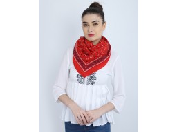 Red Scarf Head Cowl Neck Wrap Indian Bandana Headscarf Fashion Accessory Neck Square Women Scarves Gift for Her Girlfriend Christmas Stoles