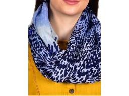 online beautiful ladies stoles design blue color infinity scarf by 1 pieces cowl neck wrap indian polyester women circle Christmas loop spring scarf head wraps gifting purpose for festive sesason