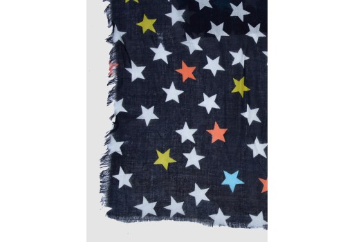 Black Indian Stars Rayon Long Scarf Women Evening Wrap Accessory Scarves Gift for Her Girlfriend Christmas Birthday Summer Bridesmaid Stoles