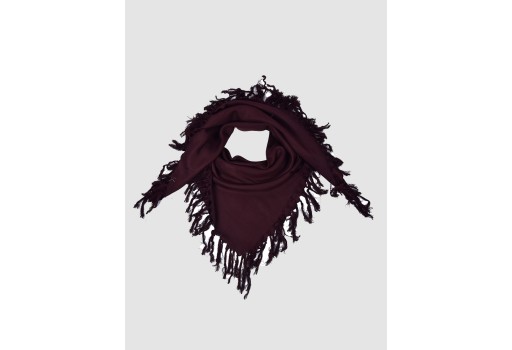 Wine Indian Scarf Rayon Bandana Headscarf Cowl Neck Wrap Women Scarves Head Wrap Gift for Her Christmas Birthday Square Accessories Stoles
