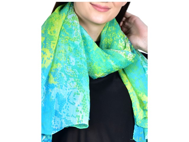 Green and blue color women scarf by 1 pieces decorative printed girls collage wear fashion accessory scarves indian summer polyester autumn girlfriend christmas bohemian long scarf evening wrap unique gift for ladies