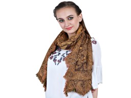 Brown Shawl Gift for Her Christmas Embellished Women’s Fashion Brown Scarf Frayed Edges Autumn Scarves Long Evening Wrap Indian Rayon Stoles