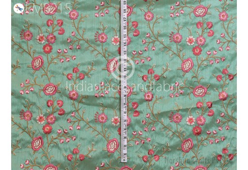 Pistachio Green Embroidered Dupioni Fabric By The Yard Sewing Crafting Wedding Dresses Costumes Dolls Bags Cushion Covers Table Runners Upholstery