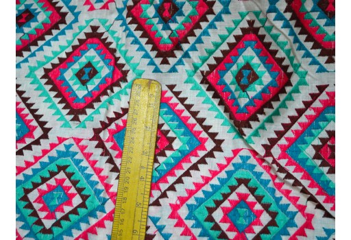 Multi Color Embroidered Yardage Fabric Crafting Sewing Floral Wedding Dress Bridesmaid Lehenga Clutches Home Decor Kids Frock Table Runner Skirts Making Quilting Embroidery Fabric