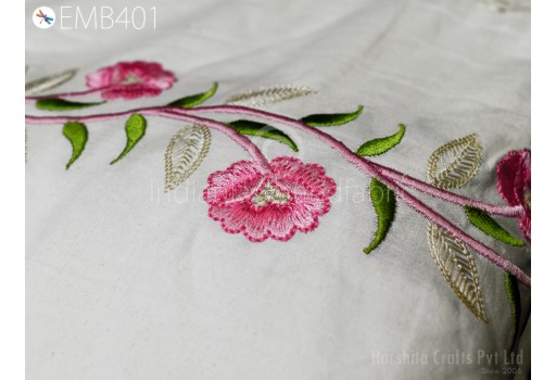 Multipurpose Embroidered Cotton Fabric by the Yard Indian Cloths Embroidery Sewing Crafting Women Summer Dresses Costumes Soft Fabric