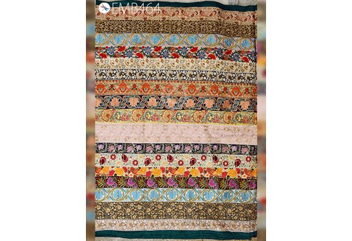 Indian Sari Trims Assorted Embroidered Fabric Remnants Saree Border Remnant for DIY Crafting Junk Journal Sewing Boho Multi Color Embroidery