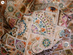Embroidered Fabric by the Yard Sewing DIY Crafting Indian Embroidery Wedding Dresses Fabric Costumes Upholstery Cushion Covers Table Runners