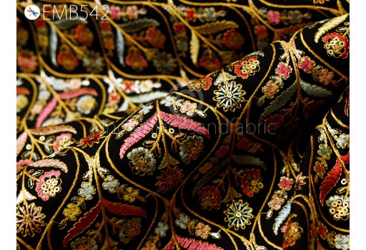 41" Brides Costumes Embroidered Fabric by the yard Sewing Indian Embroidery Wedding Dress Blazers Long Dresses Blouses Bags Dolls DIY Crafting