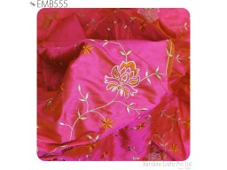 80gsm Mulberry Silk Dress Material Embroidered Fabric by the yard Indian Embroidery Fabric Silk Scarf Curtain Costumes Apparel Wedding Gift