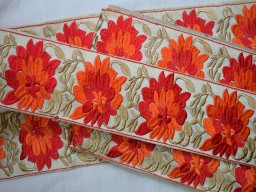 Oranges embroidered trimmings table runner border indian decorative crafting ribbon clothing accessories home decor sewing lace embellishments trim by 3 yard bridal belt garment costume tape 