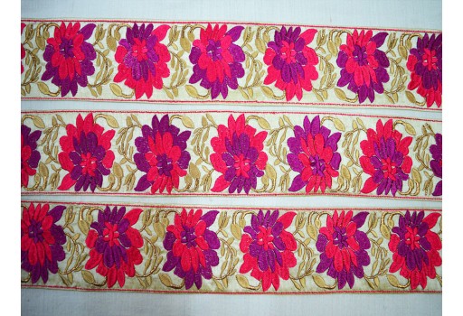 Embroidered wedding border Indian decorative fabric trims by 3 yard wedding decorative ribbon embellishment sewing accessories crafting curtains christmas trimmings bridal gown lace 