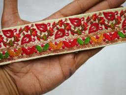 9 Yard Wholesale Indian Laces Decorative Sari Border Silk Embroidered Ribbon Sewing Fabric Trim Bridal Clutches Craft Ribbon Designer Trimmings