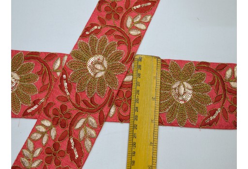 9 Yard Wholesale Indian red embroidered saree border fabric trim sari ribbon wedding crafting sewing trimmings curtains cushions covers laces embroidery ribbon for scarves fashion blogger tape