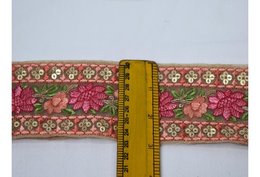 9 Yard Wholesale floral tape coral red embroidery ribbon sewing accessories decorative embellishment trim crafting wedding wear gown trimming curtains décor lace kids fancy costume border