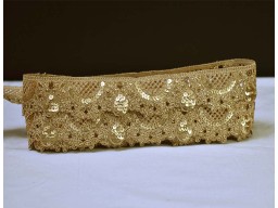 3 Yard Gold Sequins Embroidery Fabric Embellishment Zari Laces Trims Sari Border Decorative Sewing Crafting Dress Ribbon Sewing Accessories