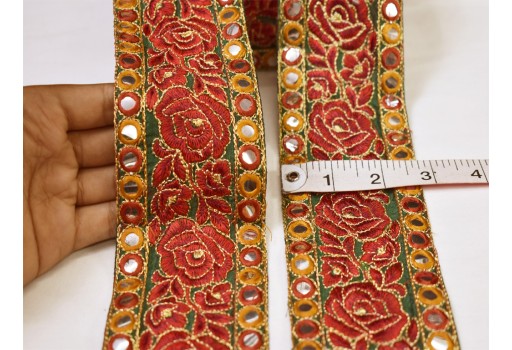 9 Yard wholesale maroon floral embroidery trimmings wedding lehenga dresses ribbon garments accessory Indian trim sari crafting hand sewing border decorative beach bags laces