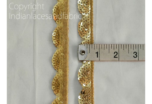 2 yard decorative Indian sequins gold wedding saree embroidered laces sari border costume gown dresses ribbon crafting sewing tape lehenga material tape home décor drapery cushion covers trimming 