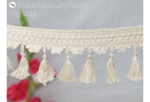 9 Yard Dyeable Cotton Tassels Fringe Trim Lace Fringed Upholstery Home Decor Scarves Costumes DIY Crafting Sewing Trimmings Embellishments