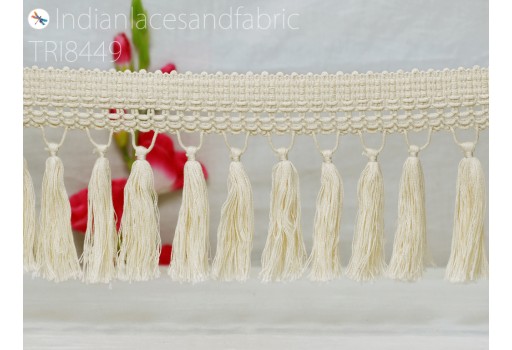 9 Yard Dyeable Cotton Tassels Fringe Trim Lace Fringed Upholstery Home Decor Scarves Costumes DIY Crafting Sewing Trimmings Embellishments