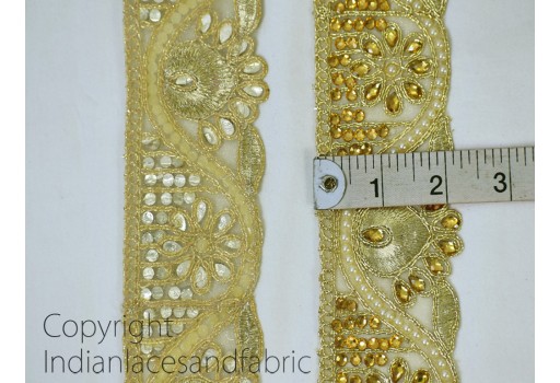 Sewing crafting Indian gown gold Trim by 3 Yard Indian Saree Border Indian Decorative garment tape boutique material fancy dresses trimming embellishment gown ribbon garment costume accessories