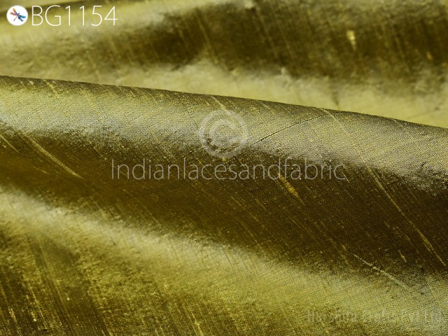 Iridescent Antique Gold Indian Pure Dupioni Fabric By Yard Wedding Bridesmaid Dresses Raw Silk Crafting Sewing Curtains Home Décor Silk Fabric