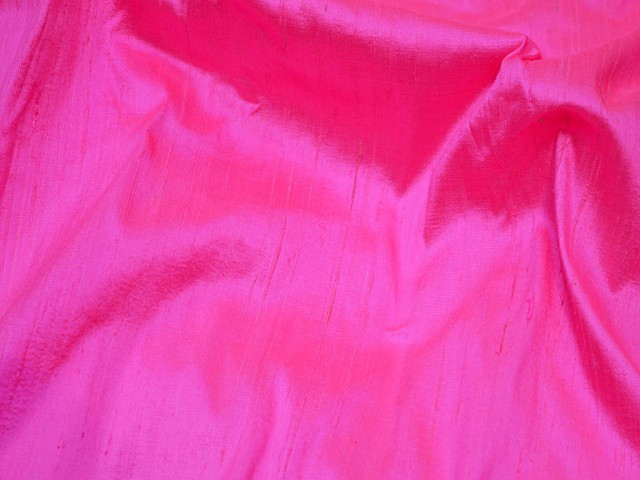Neon pink indian pure dupioni silk raw silk fabric by the yard crafting sewing wedding dresses skirts vest coats silk pillow cover curtains dupioni for western dresses