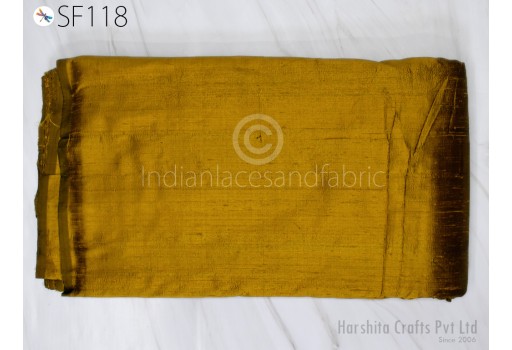 Iridescent mustard yellow Indian pure dupioni raw silk fabric yardage crafting sewing wedding dresses skirt pillowcase curtain home décor party wear fabric