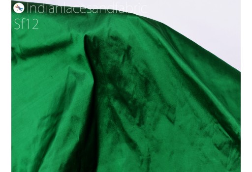 Indian dark green soft pure plain silk fabric by the yard wedding dress bridesmaids costumes party dresses pillows cushion covers drapery clutches hair crafting fabric