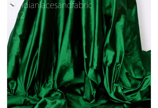 Indian dark green soft pure plain silk fabric by the yard wedding dress bridesmaids costumes party dresses pillows cushion covers drapery clutches hair crafting fabric