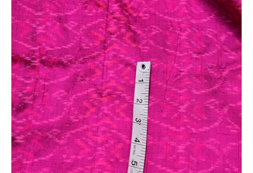 Indian handwoven magenta pure dupioni ikat silk fabric by the yard wedding bridesmaid prom dress crafting sewing cushion drapery upholstery